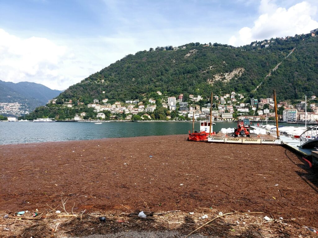 Il Lago Davanti A Como Una Distesa Di Detriti Dopo I Temporali I