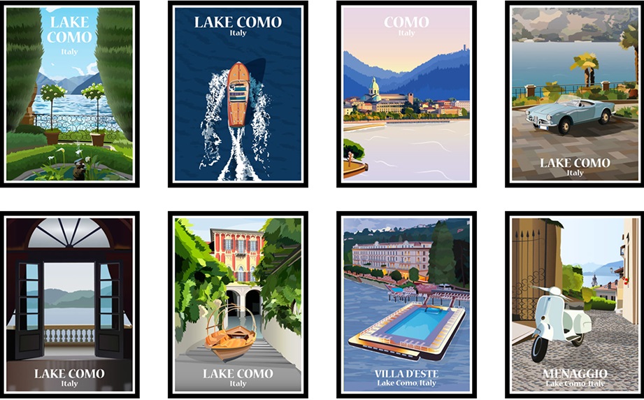 Lake Como Poster: il Lago sulle pareti di tutto il mondo con i borghi, le  ville, l'Orrido di Nesso e pure il Sinigaglia - ComoZero