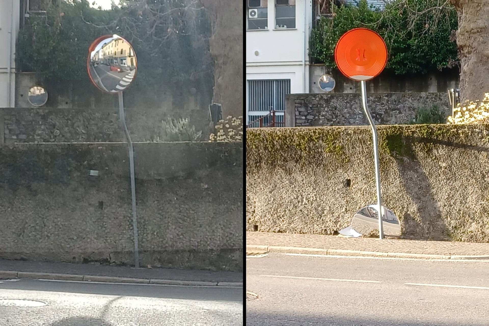 Monte Olimpino, il lettore: Specchio stradale rotto da 23 giorni e si esce  alla 'spera in bene' - ComoZero