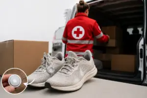 dona scarpe croce rossa con airtag cosa scopre