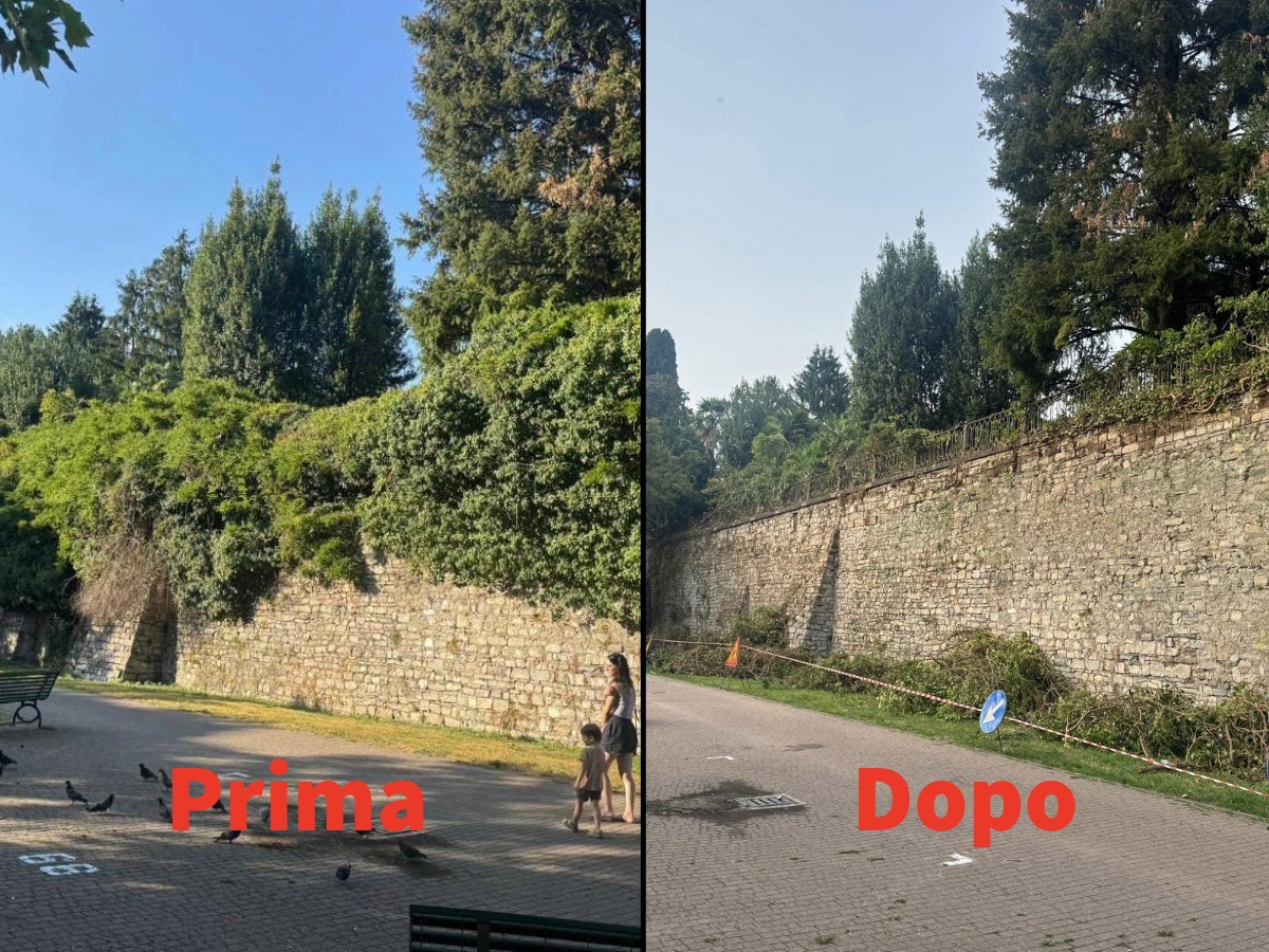 Mura medievali di viale Varese ripulite e restaurate, visibili nella loro interezza, in vista del bicentenario di Alessandro Volta