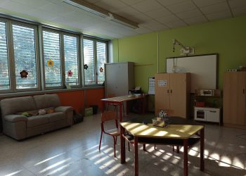 Una delle aule della scuola Corridoni