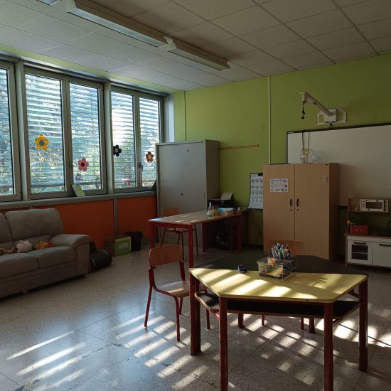 Una delle aule della scuola Corridoni