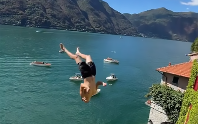Harry Davies e il tuffo pericoloso nel lago di Como