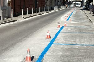 parcheggi strisce blu mentana