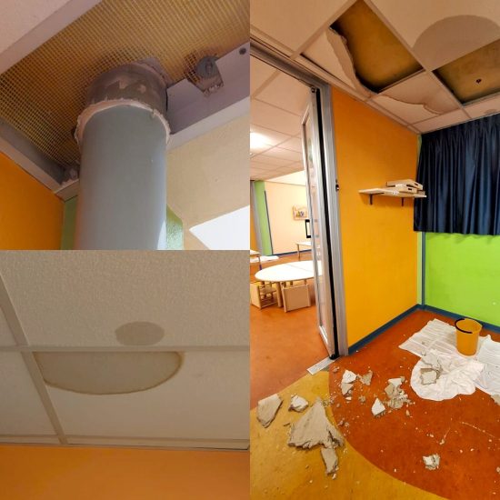 Nido via Palestro crollo controsoffitto