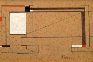 Soldati Composizione 1932, 17x30, tempera su cartone