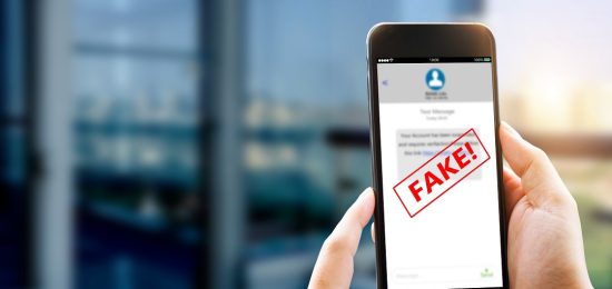 Fake,Text,Message,Sms,Scam,Or,Phishing,Concept.,Man,Hands