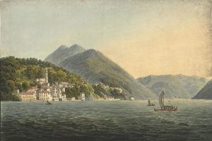 Veduta di Nesso sul lago di Como