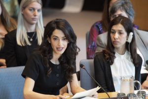 Amal Clooney

Security Council meeting

Women and peace and security

Sexual violence in conflict
Report of the Secretary-General on conflict-related sexual violence (S/2019/280)
Letter dated 11 April 2019 from the Permanent Representative of Germany to the United Nations addressed to the Secretary-General (S/2019/313)