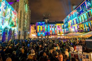 Como piazza Duomo cerimonia di accensione delle luci di Natale della Città dei Balocchi