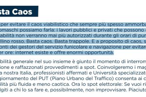 basta caos traffico como sindaco