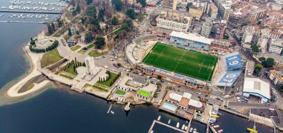 Como Stadio SInigaglia e quartiere razionalista, giardini a lago, tempio voltiano, monumento ai caduti
