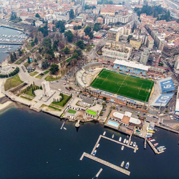 Como Stadio SInigaglia e quartiere razionalista, giardini a lago, tempio voltiano, monumento ai caduti