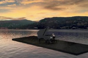 pianista sul lago_pianoforte e violino sull'acqua