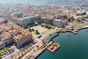 COmo vista aerea piazza CAvour