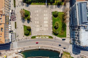 COmo vista aerea piazza CAvour