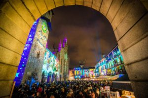 Como piazza Duomo cerimonia di accensione delle luci di Natale della Città dei Balocchi
