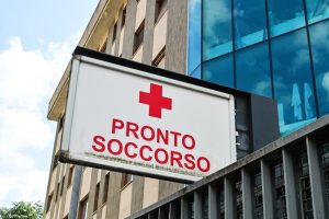 Como ingresso pronto soccorso su via Santo Garovaglio dell'Ospedale Valduce