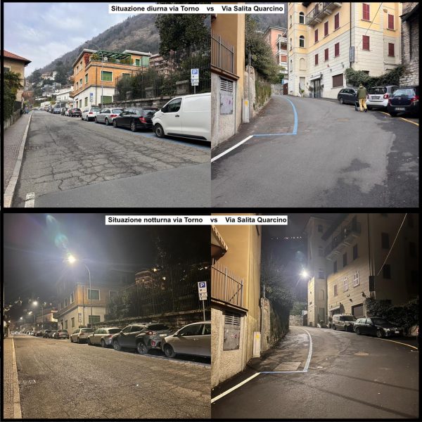 via Torno vs via Salita Quarcino